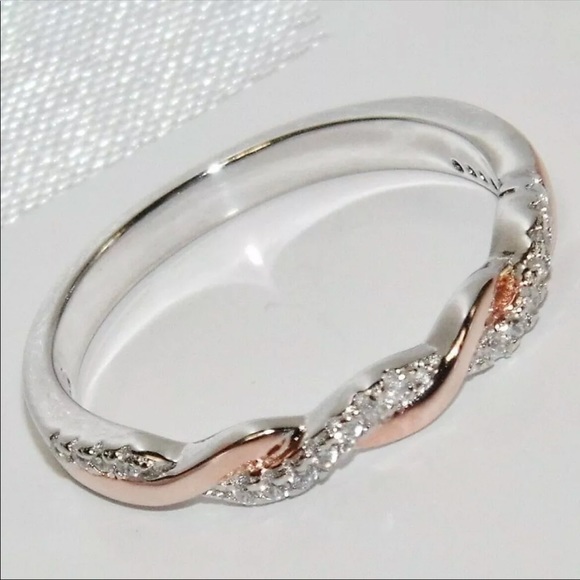 Rose Gold and Silver Eternity Ring .925 - Picture 2 of 3